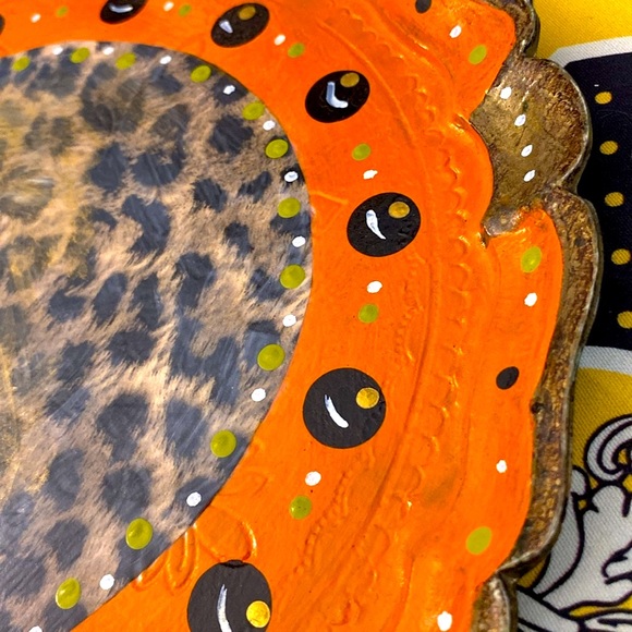 GORGEOUS 🇮🇹 RARE WOODEN MADE IN ITALY 🇮🇹 REPURPOSED CUSTOM HAND PAINTED TRAY - Picture 3 of 8